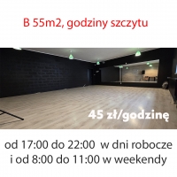Sala B, od 17:00 do 22:00  w dni robocze i od 11:00 do 22:00 w weekendy